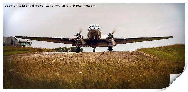  Retro KLM Douglas DC-3 Print by Michael McNeil