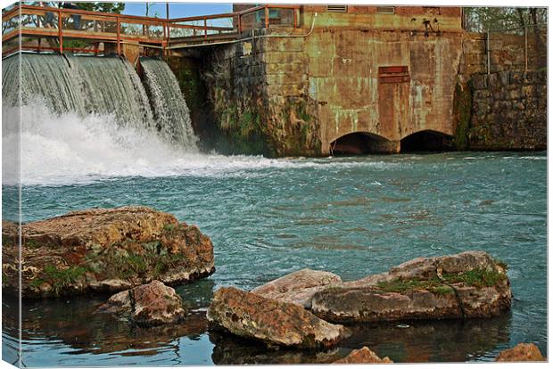 Mammouth Springs Dam Canvas Print by Susan Blevins