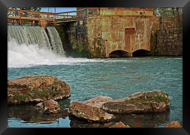 Mammouth Springs Dam Framed Print by Susan Blevins