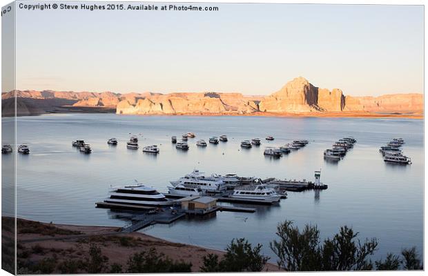  Boats on Lake Powell Canvas Print by Steve Hughes