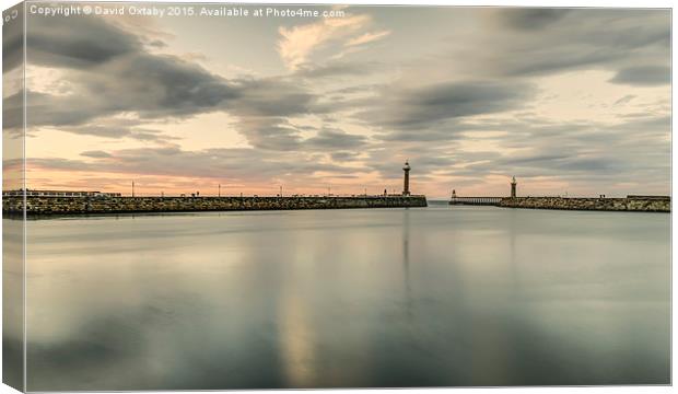  Whitby Harbour dusk Canvas Print by David Oxtaby  ARPS
