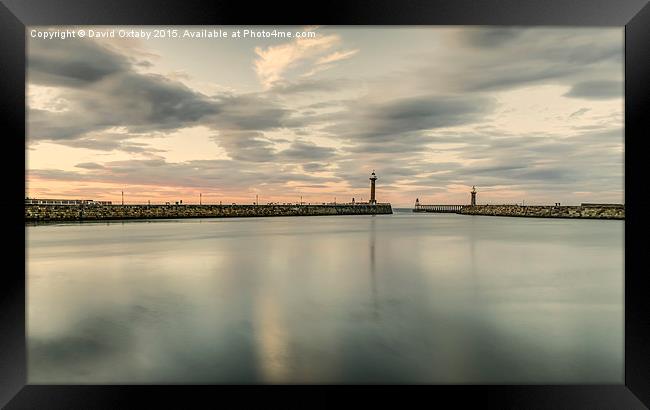  Whitby Harbour dusk Framed Print by David Oxtaby  ARPS