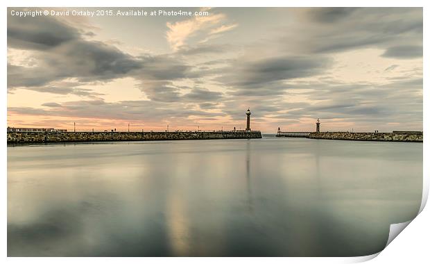  Whitby Harbour dusk Print by David Oxtaby  ARPS