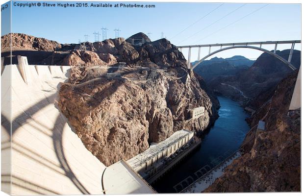  Over the edge of Hoover Dam Canvas Print by Steve Hughes