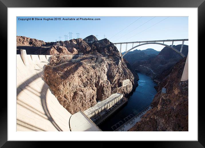  Over the edge of Hoover Dam Framed Mounted Print by Steve Hughes