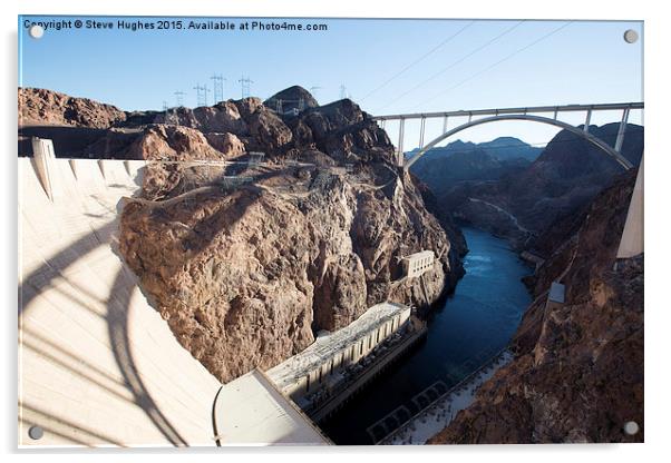  Over the edge of Hoover Dam Acrylic by Steve Hughes