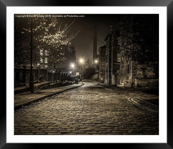  Saltaire street at dusk Framed Mounted Print by David Oxtaby  ARPS