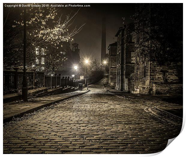  Saltaire street at dusk Print by David Oxtaby  ARPS