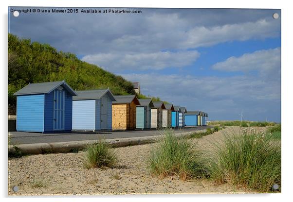  Pakefield  Beach Huts Acrylic by Diana Mower
