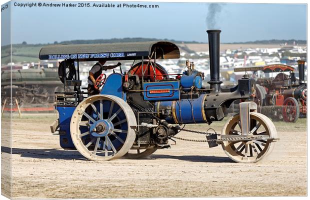 1913 Aveling & Porter Steam Roller 'Moby Dick' Canvas Print by Andrew Harker