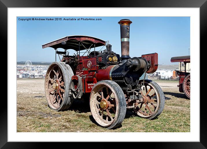 Burrell Steam Traction Engine "His Majesty" Framed Mounted Print by Andrew Harker