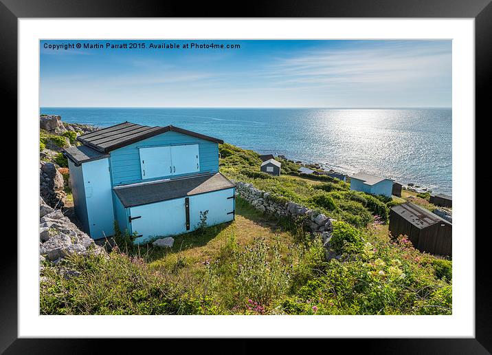 Chesil Cove Beach Huts Framed Mounted Print by Martin Parratt