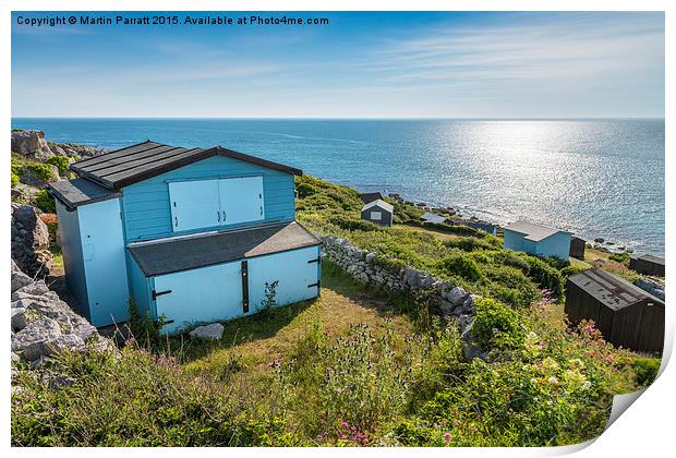Chesil Cove Beach Huts Print by Martin Parratt