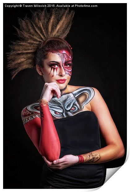  Body Painting Print by Traven Milovich