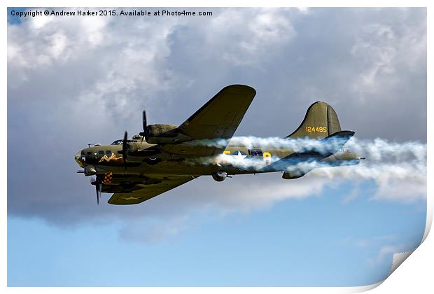 Boeing B-17 Flying Fortress Sally B Print by Andrew Harker