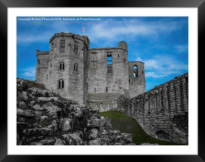  Grey castle blue sky Framed Mounted Print by Gary Peacock