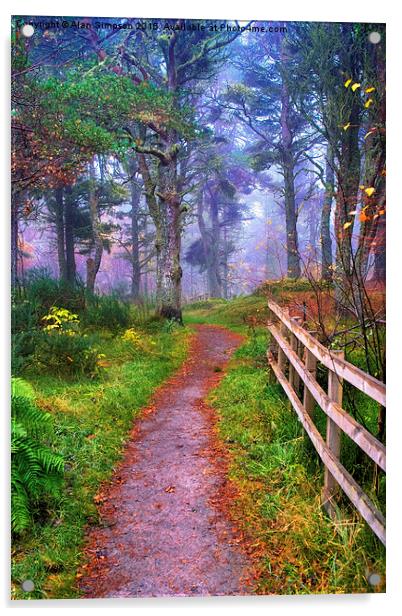  Morangie Forest, Scotland. Acrylic by Alan Simpson