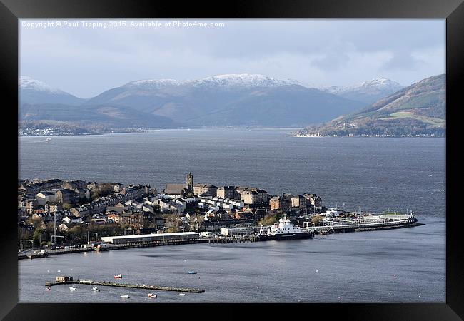  Inverclyde View , Gourock , Snow  Framed Print by Paul Tipping