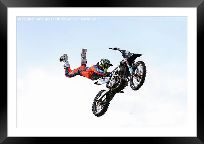 Motorbike Stunt  Framed Mounted Print by Paul Tipping