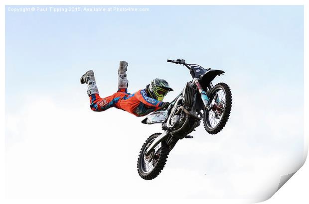 Motorbike Stunt  Print by Paul Tipping