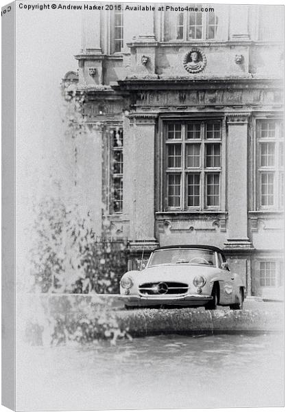 A classic Mercedes car at Longleat House Canvas Print by Andrew Harker