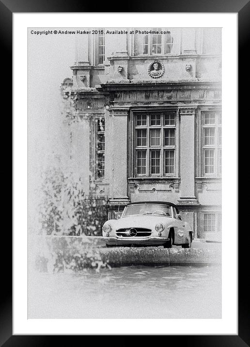 A classic Mercedes car at Longleat House Framed Mounted Print by Andrew Harker