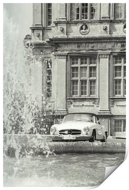 A classic Mercedes car at Longleat House Print by Andrew Harker