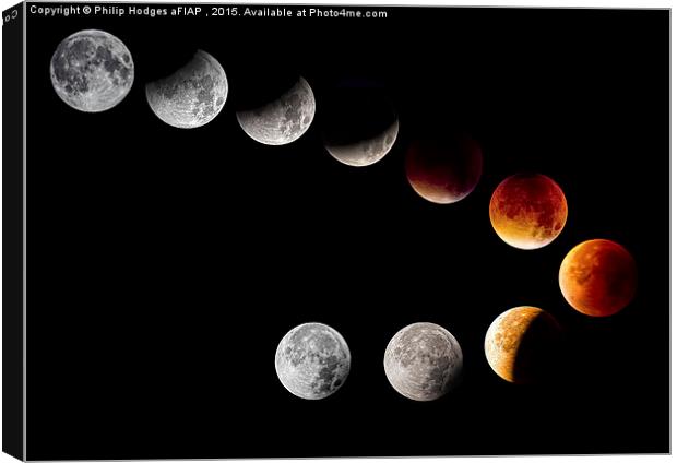 Lunar Eclipse 2015  Canvas Print by Philip Hodges aFIAP ,