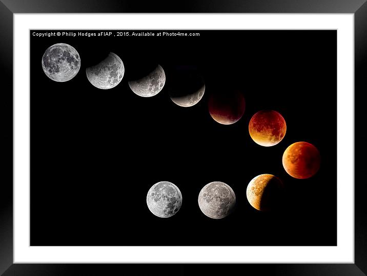 Lunar Eclipse 2015  Framed Mounted Print by Philip Hodges aFIAP ,