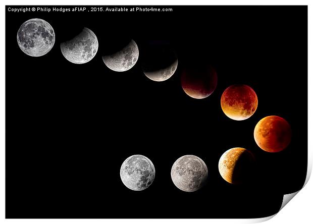 Lunar Eclipse 2015  Print by Philip Hodges aFIAP ,