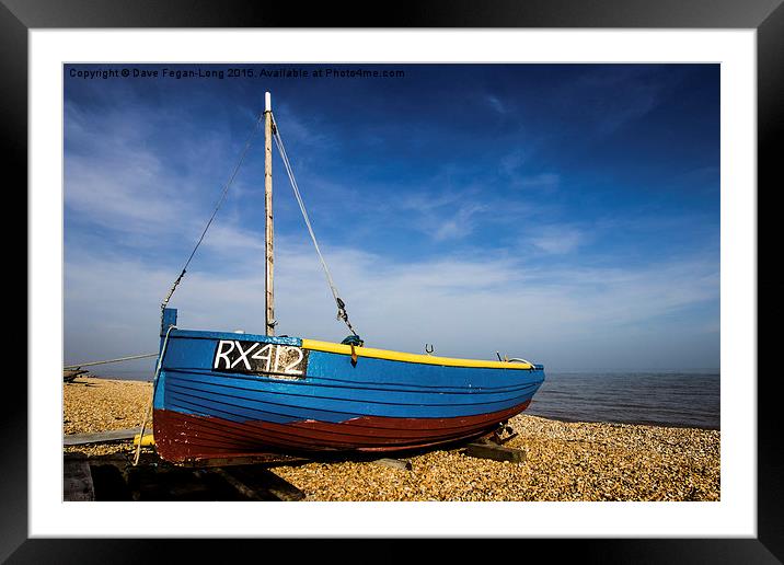  The Little Blue Boat Framed Mounted Print by Dave Fegan-Long