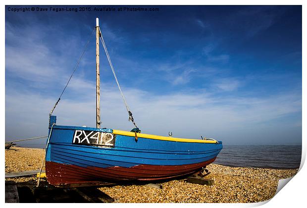  The Little Blue Boat Print by Dave Fegan-Long