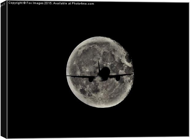  aeroplane against the moon Canvas Print by Derrick Fox Lomax