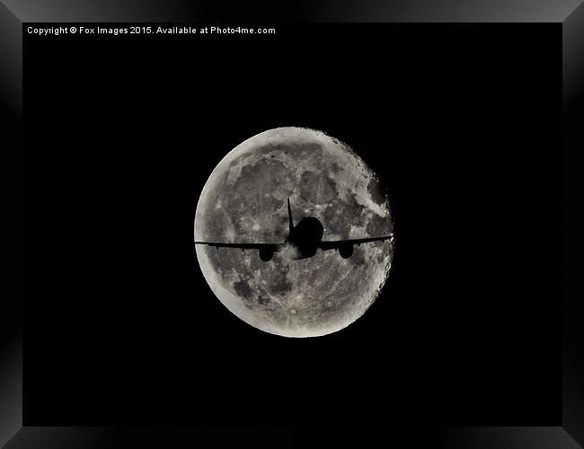  aeroplane against the moon Framed Print by Derrick Fox Lomax