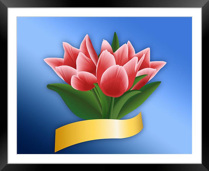Tulip Bouquet with Clipping Path Framed Mounted Print by Lidiya Drabchuk