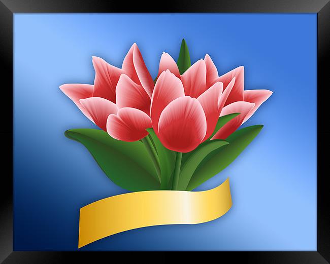 Tulip Bouquet with Clipping Path Framed Print by Lidiya Drabchuk