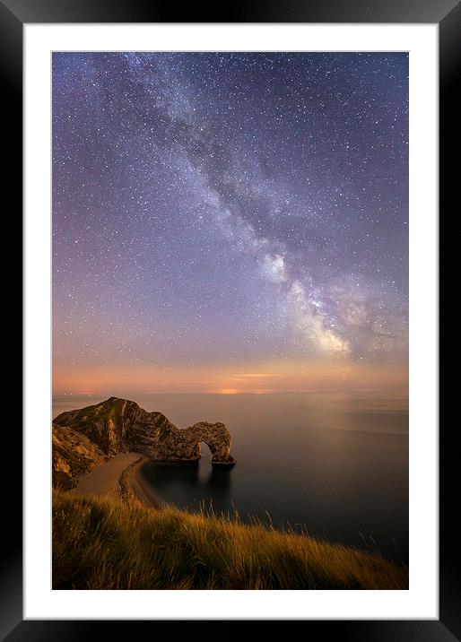  The Milky way over Durdle Door in Dorset Framed Mounted Print by Shaun Jacobs