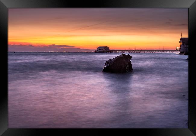  Swansea Bay Sunrise Framed Print by Leighton Collins