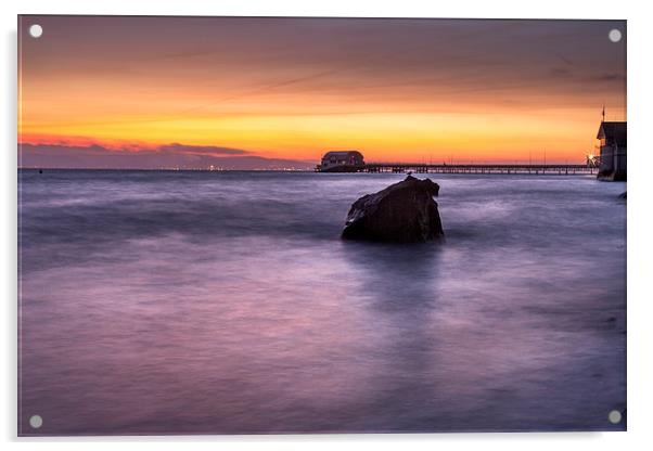  Swansea Bay Sunrise Acrylic by Leighton Collins