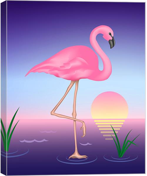 Pink Flamingo Canvas Print by Lidiya Drabchuk
