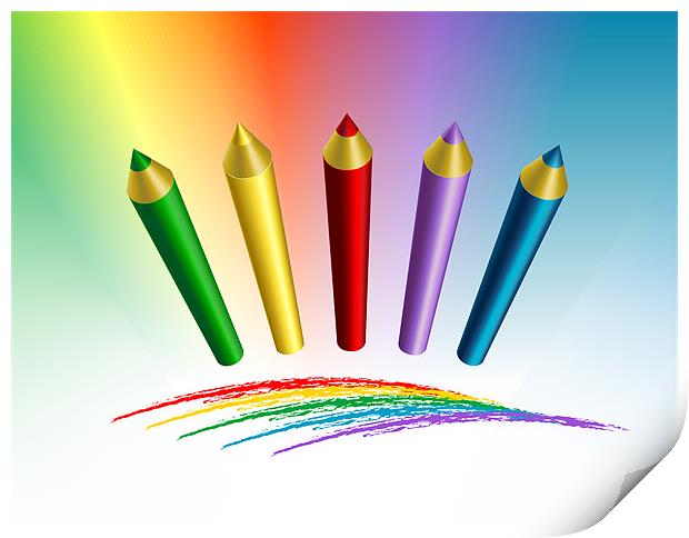 Color Pencils 3d Print by Lidiya Drabchuk