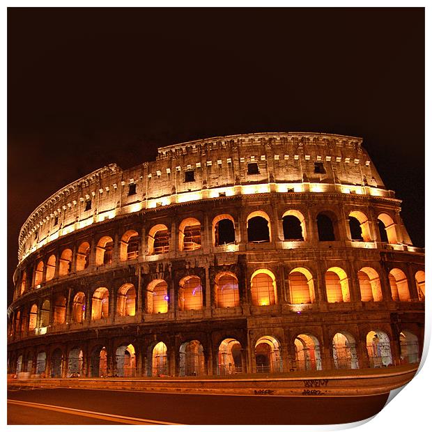 The Colosseum at night Print by Abdul Kadir Audah
