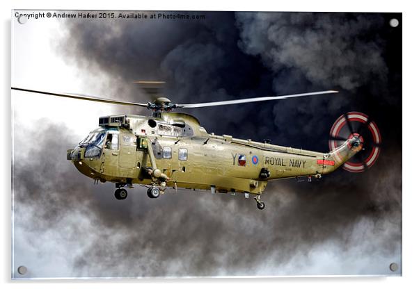 Royal Navy Westland Sea King HC.4  ZA298 Acrylic by Andrew Harker
