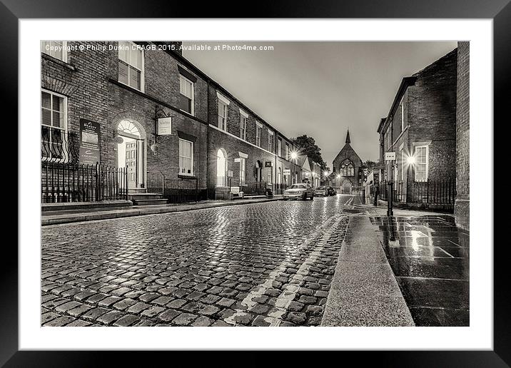  Old Cobbled Street - Bolton Lancashire Framed Mounted Print by Phil Durkin DPAGB BPE4