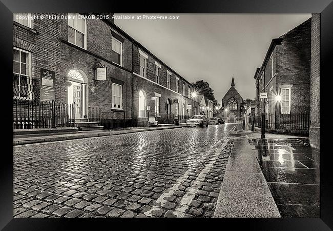  Old Cobbled Street - Bolton Lancashire Framed Print by Phil Durkin DPAGB BPE4