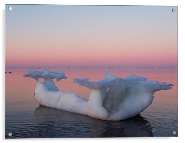  Viking Iceberg Ship Acrylic by dan Comeau