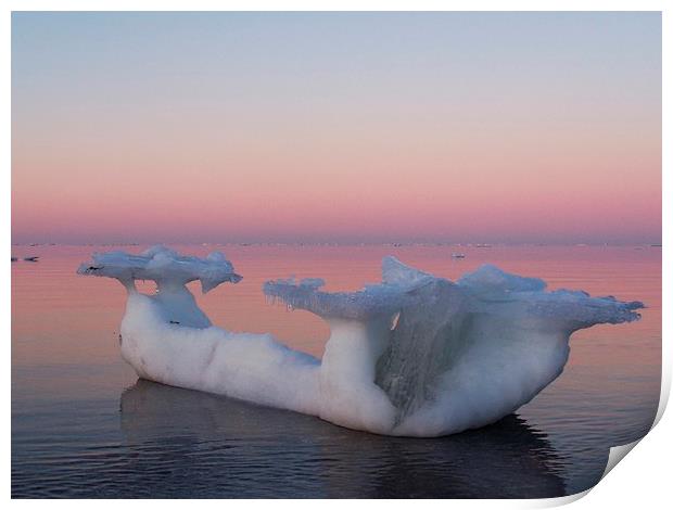  Viking Iceberg Ship Print by dan Comeau