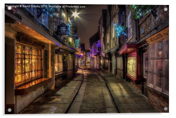  The Shambles at Christmas Acrylic by David Oxtaby  ARPS