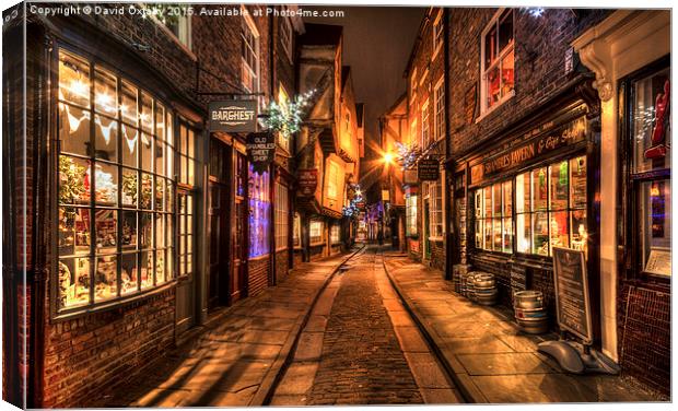  The Shambles at Christmas Canvas Print by David Oxtaby  ARPS