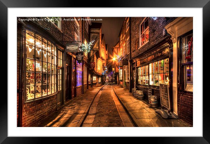  The Shambles at Christmas Framed Mounted Print by David Oxtaby  ARPS